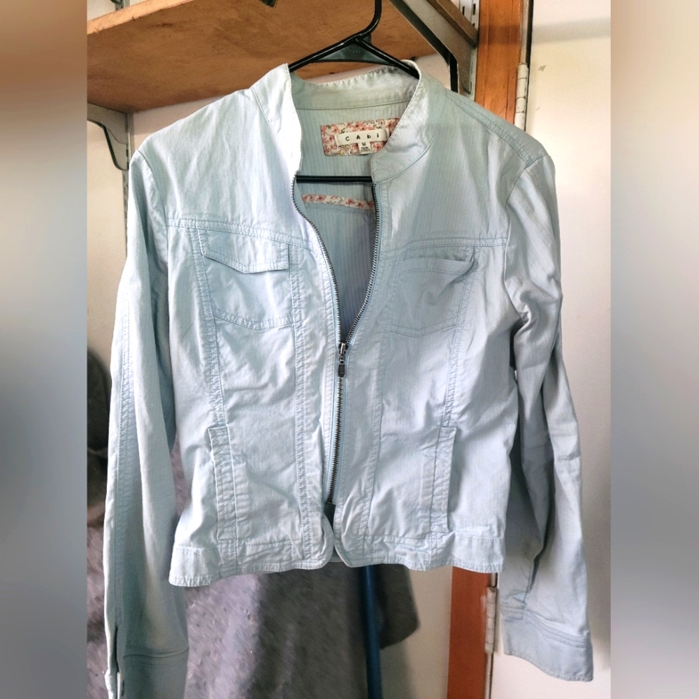 Baby Blue Cropped Womens Jacket